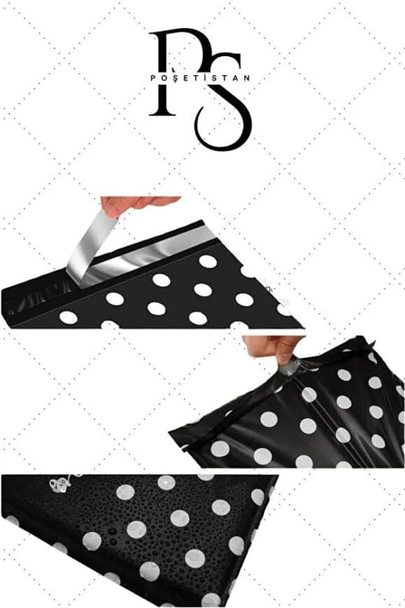 Puantiye Desenli 140 Mikron Hazır Baskılı Kargo Poşeti 15 x 20 + 5 - Görsel 4