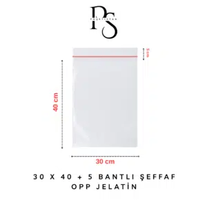 bantlı şeffaf opp jelatin
