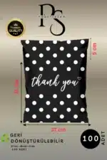 Puantiye Desenli 140 Mikron Hazır Baskılı Kargo Poşeti 37 x 45 + 5
