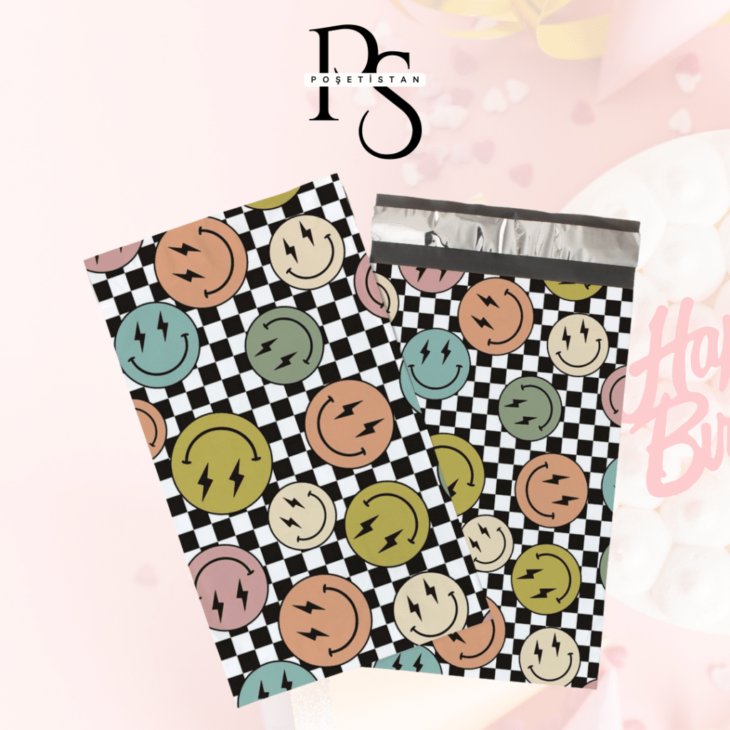 gulenyuz desenli hazir baskili kargo poseti - Kargo Poşeti