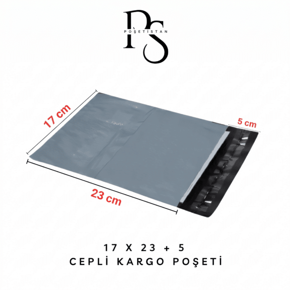 Cepli Kargo Poşeti 80 Mikron 17 x 23 Cm + 5 Cm - Görsel 2