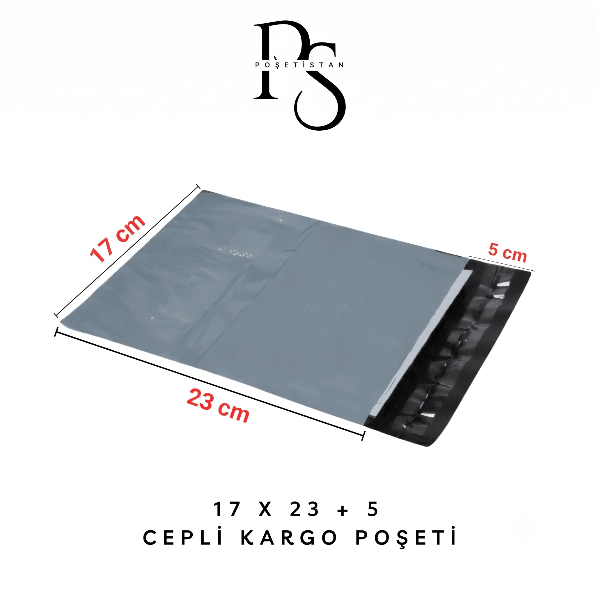 17x23+5 cepli kargo poşeti Cepli Kargo Poşeti 80 Mikron 17 x 23 Cm + 5 Cm - Görsel 1